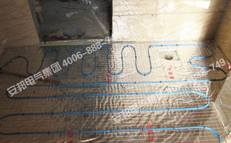 揚州錦苑別墅區發熱電纜家庭電地暖(圖8) 衛生間發熱電纜采暖安裝圖